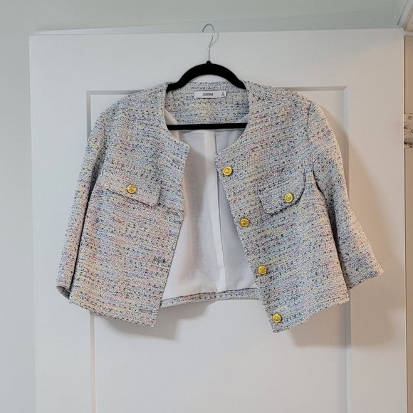NWT JustFab tweed short blazer set - Picture 4 of 4
